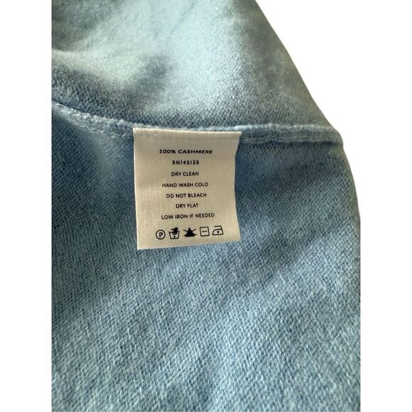 Soft by Naadam Womens Light Blue 100% Cashmere Open Front Cardigan Size Small - Picture 12 of 16